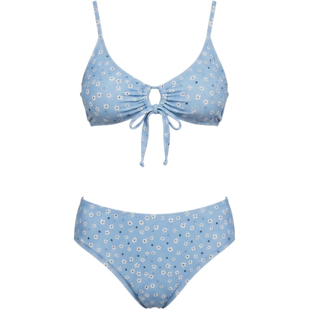 Girls‎ XL 14-16 Blue Floral Bikini Set Daisy Print Two Piece Swimsuit